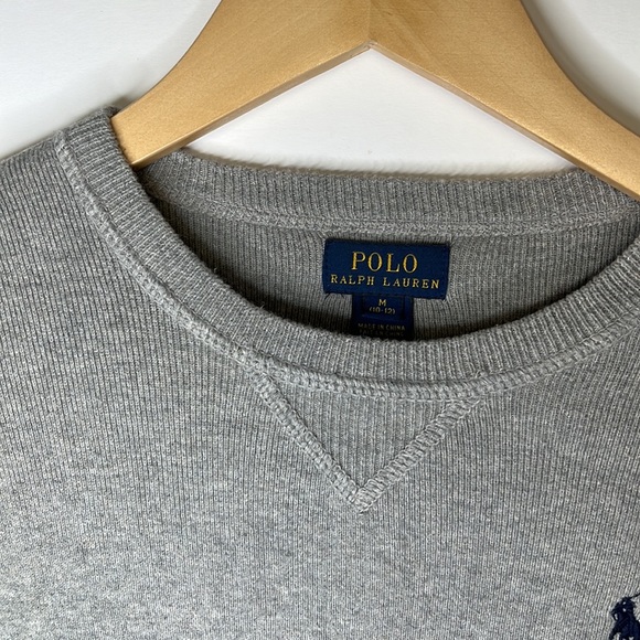 POLO Ralph Lauren Long Sleeve Gray Sweater Boys Medium 16-10-01 - Picture 4 of 7